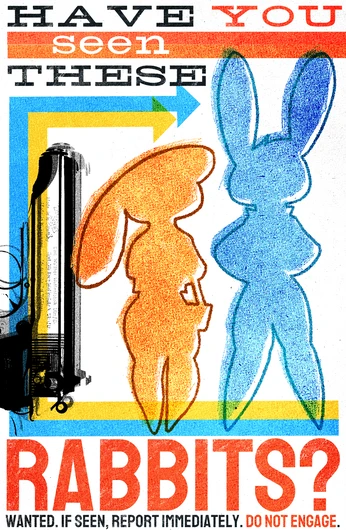 Wanted posted for two bunny agents